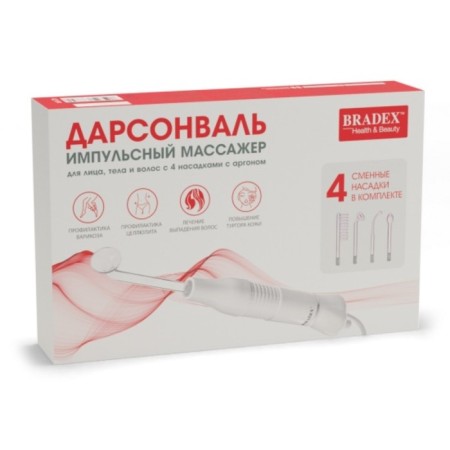 Darsonval for the face, body and head KZ 1174, pulse, 4 nozzles, from the network, white-1