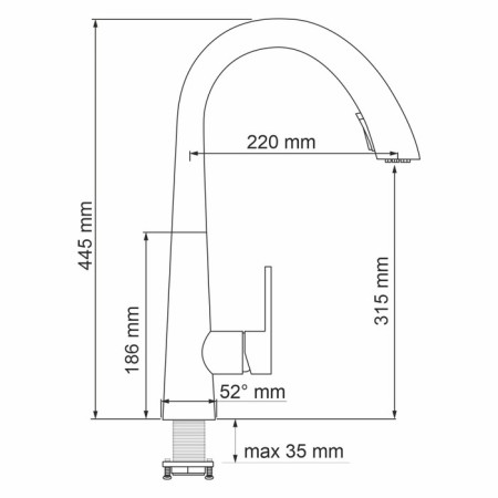 Kitchen mixer Wasserkraft A8617, single -leaf, drawing outlet, stainless steel-3