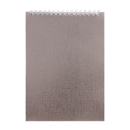Notepad A5, 80 sheets, in a cage, on a crest, Metallic "Silver", Colored Cut, Bumwine Cover
