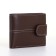 Male purse on the button, brown color