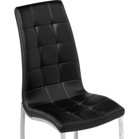 Stool on a metal frame DC2-092-2 Metal/Ecokozha, Chrome/Black 42x61x98 cm-4