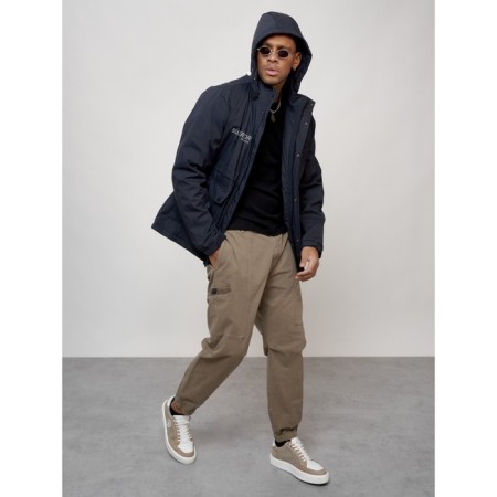 Sports male jacket, size 52, dark blue color-5