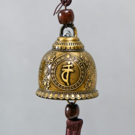 Metal bell "Buddha's head" 4.8x4.8x32 cm-3