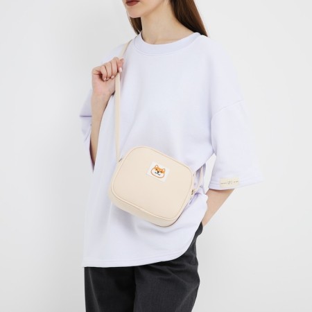 Cross-Bodi Bag on a zipper, beige color-6