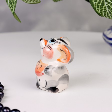 Souvenir "Mouse with cheese", gzhel, color-1