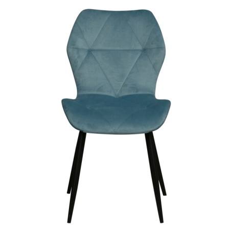 Chair "Dora y", velor tenerife Dusty Blue / Metal Black-3