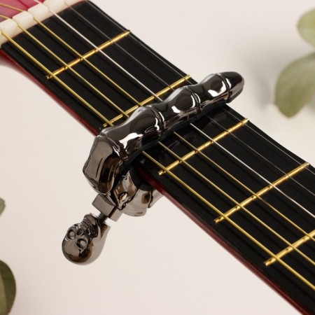 Capodastr for guitar Music Life Skull, black