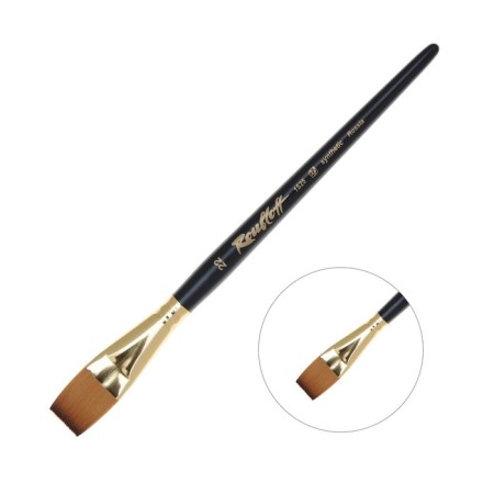 RUBLOFF brush synthetics, imitation column, flat, series 1S25 No. 22, short black matte handle, yellow clip