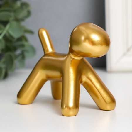 Souvenir Polystone "Dog" gold 10x7.8x5.4 cm