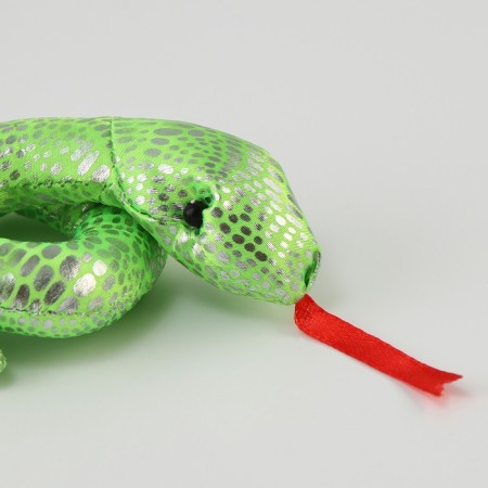 Soft toy "Snake" shiny, 11 cm, green color-3