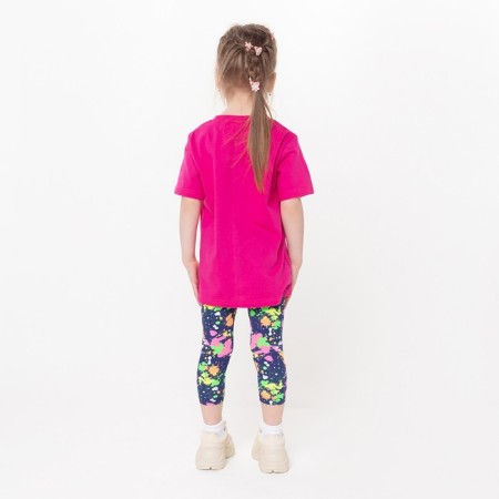 Leggings for girls 2pcs, blue/multi -colored color, height 98 cm-5