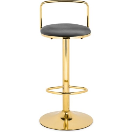 Baric chair Lusia metal/velor, gold/gray 38x40x84 cm-1