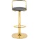Baric chair Lusia metal/velor, gold/gray 38x40x84 cm