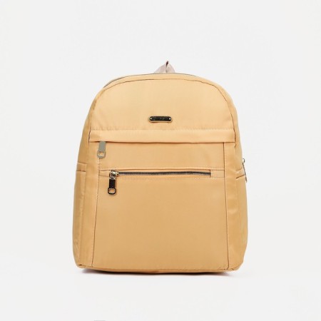 Youth backpack on lightning from textiles, 2 pockets, beige color