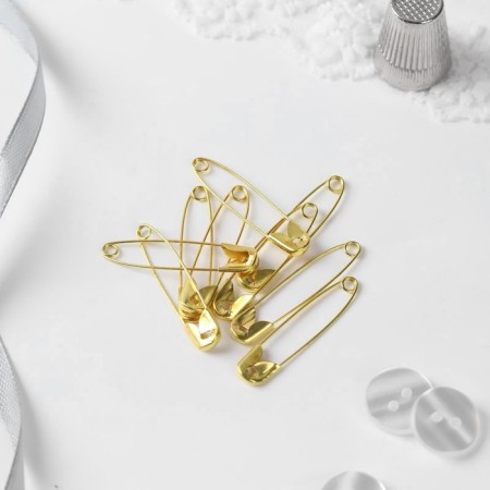 English pins, 37 mm, 10 pcs, gold color-1