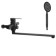 Bath mixer Zein ZF3, pour 35 cm, with a shower set, stainless steel, black