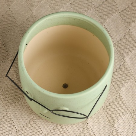Pot "The pot that survived" 17x17x15cm, light green-4