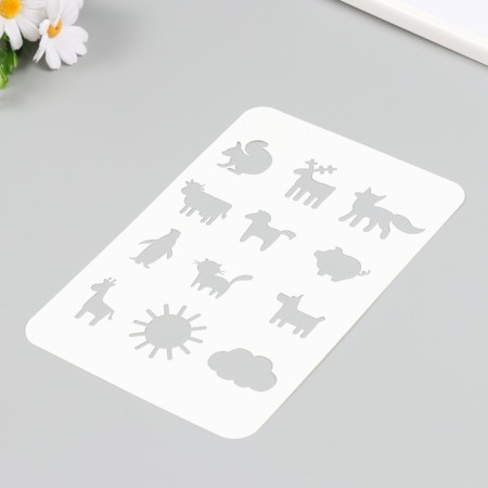 Plastic stencil "animals" 16x24 cm-1