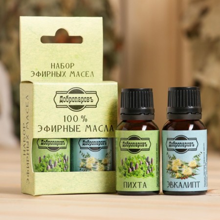 Набор эфирных масел пихта, эвкалипт, "Добропаровъ", 2 шт по 17 мл-4