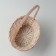 Wicker basket, d23 x 17 x 10/36 cm, peach, bamboo