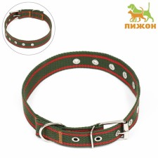 Collar of tarpaulin dimensionless single -layer, 68 x 3 cm, khaki/red