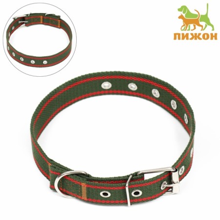 Collar of tarpaulin dimensionless single -layer, 68 x 3 cm, khaki/red