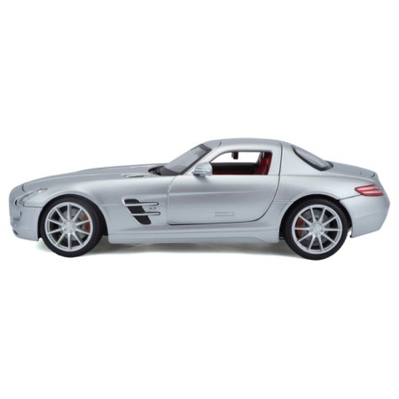 MASTO Die-Cast Mercedes-Benz Sls AMG machine, opening doors, 1:18, silver color-8