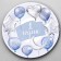 Disposable paper plate "1 year, stars, balls" (18 cm), blue color