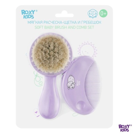 Soft comb-gear and scallop with pile of sheep's wool, lavender color-6