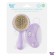 Soft comb-gear and scallop with pile of sheep's wool, lavender color