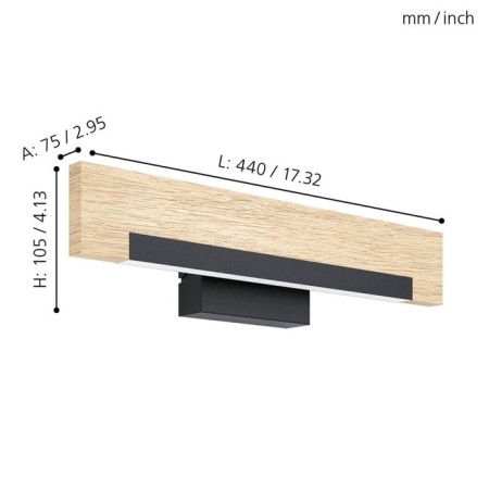 Bra Camacho, 1x8.5W Led, 3000k, 1050lm, Black Color Black-1