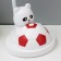 Blue table "Bear with the ball" LED white-red 14x15x48 cm Risalux