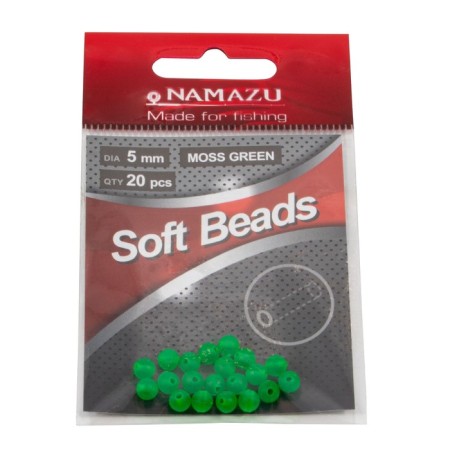 Feeder bead Namazu Soft Beads, PVC, D = 5 mm, round, dark green 20 pcs.-1