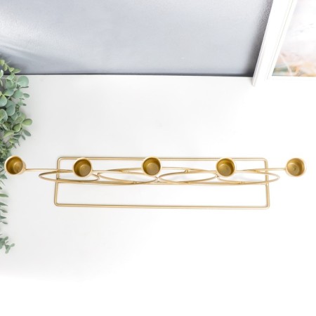 Climber Metal for 5 candles "circles" gold 23x43 cm-2
