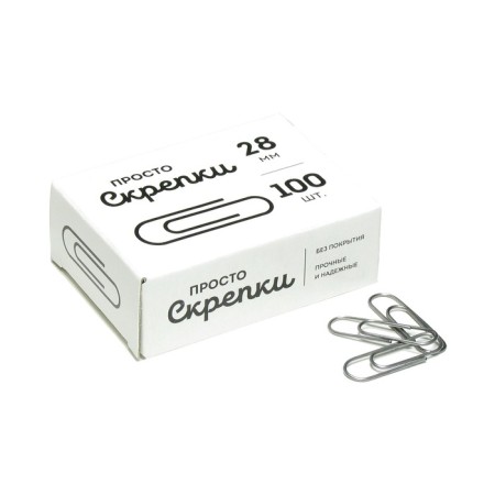 Office clips Globus, 100 pcs., 28 mm, without coating