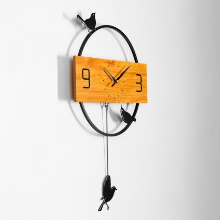 Wall clock, series: pendulum, "birds" 40 x 60 cm-1