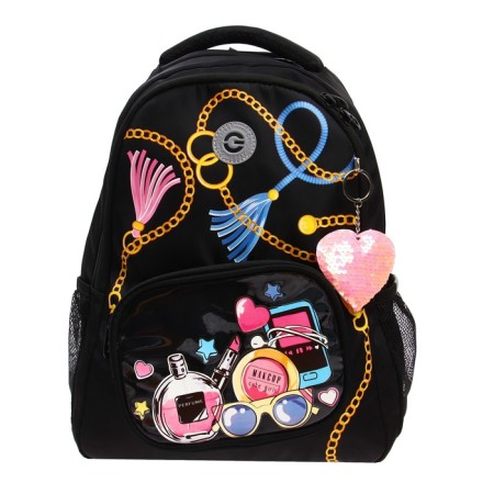 School backpack, 39 x 30 x 19 cm, Grizzly, ergonomic back, black RG-362-3_1-2