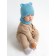 A cap on ties with ears children's Amarobaby Pure Love Bear, with a lining, size 40-42 cm, blue color