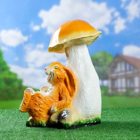 Garden figure "Hare under the mushroom" 35x32x45cm