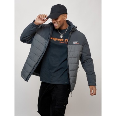 Male spring jacket, size 58, dark gray color-12
