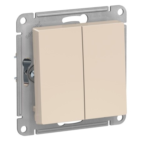 Switch Se Atlasdesign, 10 a, 2 keys, IP20, hidden, beige, Atn000251-1
