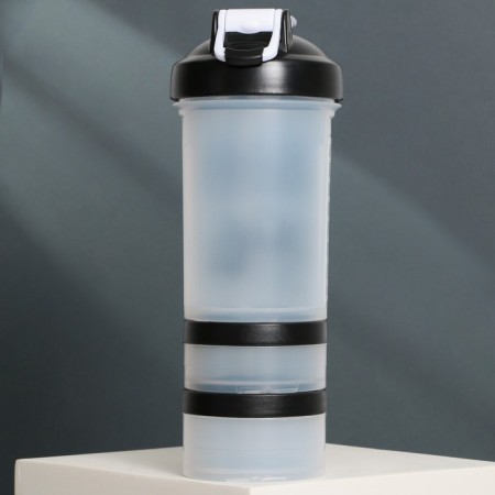 Plastic shaker "Laziness", 500 ml, two compartments-2