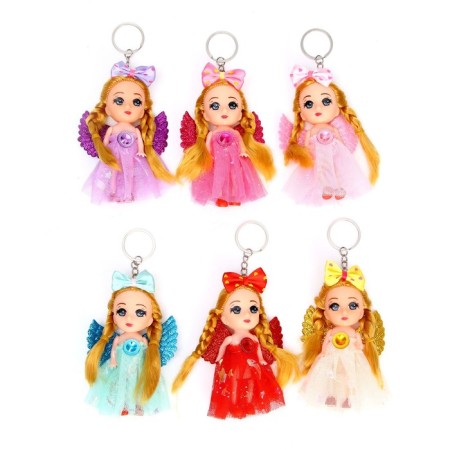 Doll "Julia" on a key fob, with wings, color mix-2