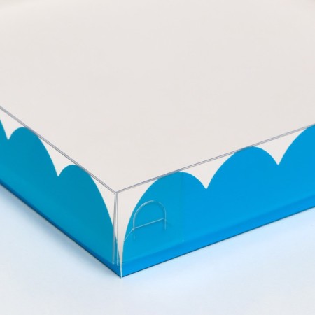 Box for cookies, blue, 18 x 18 x 3 cm-1