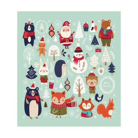 Set of napkins for setting the table "New Year's animals", rectangular, size 32x46 cm, 4 pcs-1