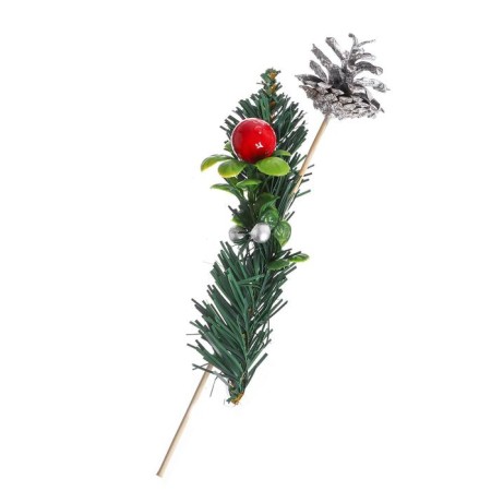 New Year's decor "Silver bump on a twig"-1