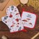 Set of kitchen. Dolyana "Mushrooms": mittens 20x28 cm, severity 17x17 cm, 35% HL, 65% PE