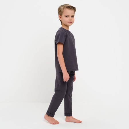 Pajamas for a boy (T -shirt, trousers) minku graphite color, height 110-1