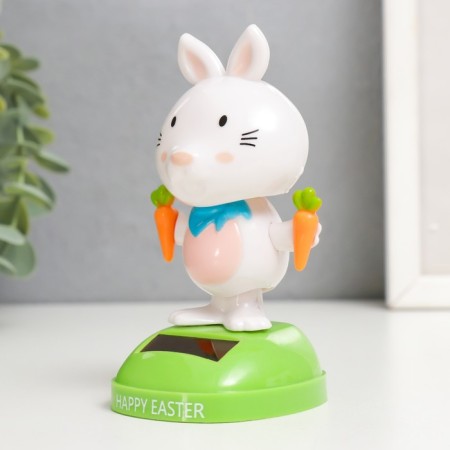 Plastic pendulum from the solar battery "Bunny with carrots" 6x6x10.5 cm-3