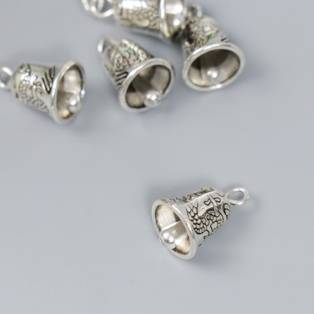 Decor Metal for creativity "Bell" silver set 6 pcs-1